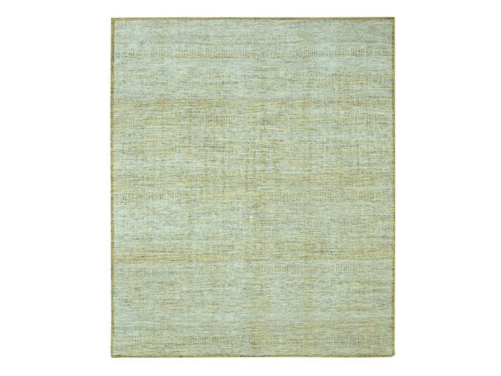 8'2" x 10'0" New Hand Knotted Yellow Wool Rectangle Oriental Rug - MOA10276941