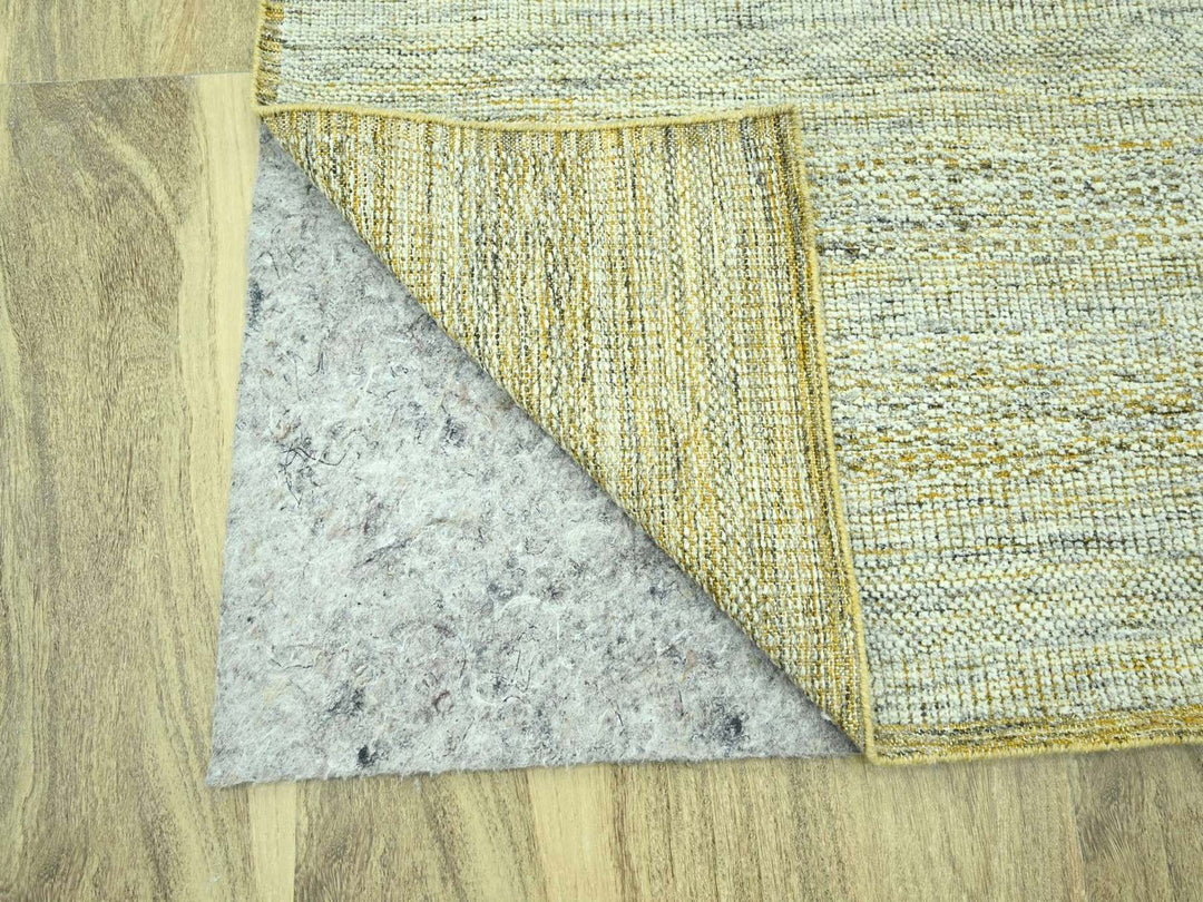 8'2" x 10'0" New Hand Knotted Yellow Wool Rectangle Oriental Rug - MOA10276941