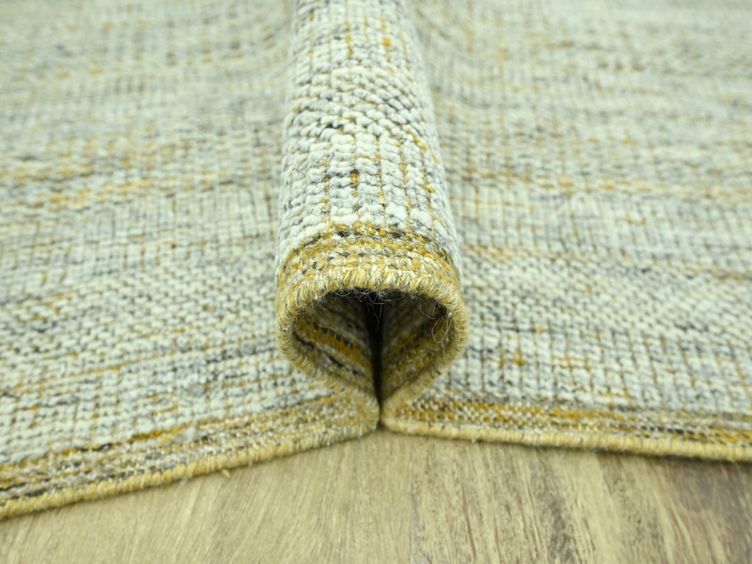 8'2" x 10'0" New Hand Knotted Yellow Wool Rectangle Oriental Rug - MOA10276941