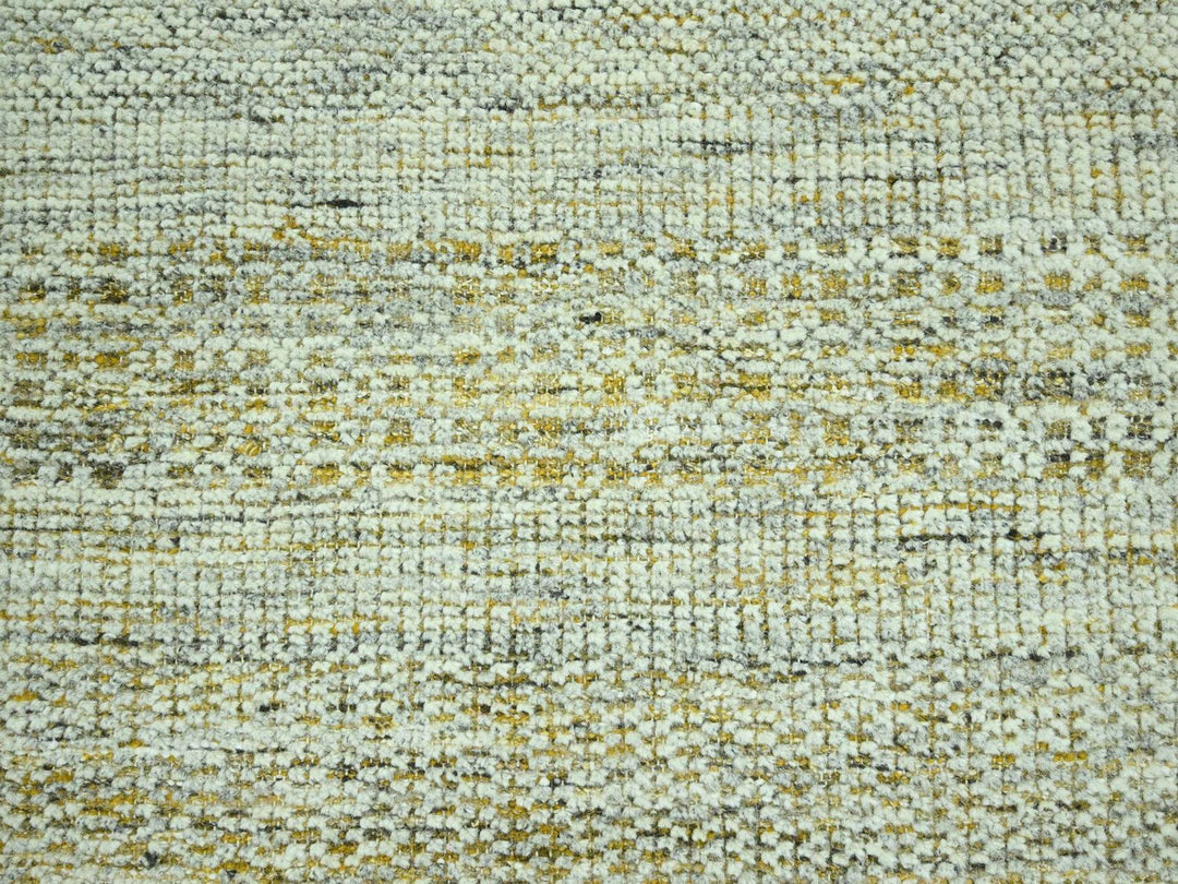 8'2" x 10'0" New Hand Knotted Yellow Wool Rectangle Oriental Rug - MOA10276941