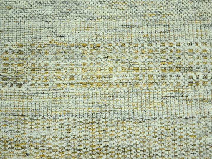 8'2" x 10'0" New Hand Knotted Yellow Wool Rectangle Oriental Rug - MOA10276941