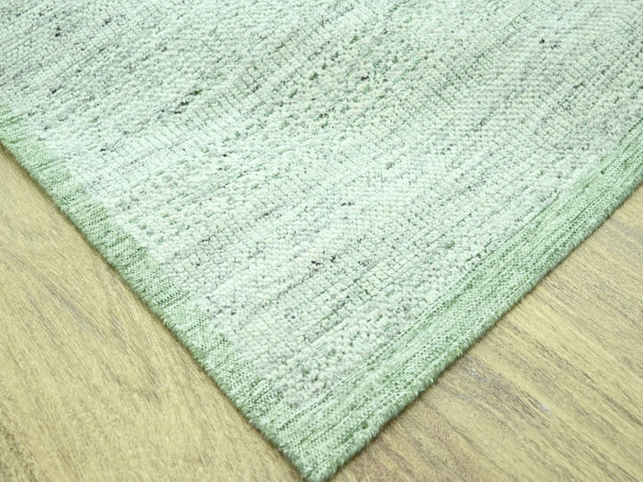 8'11" x 12'1" New Hand Knotted Green Wool Rectangle Oriental Rug - MOA10276942