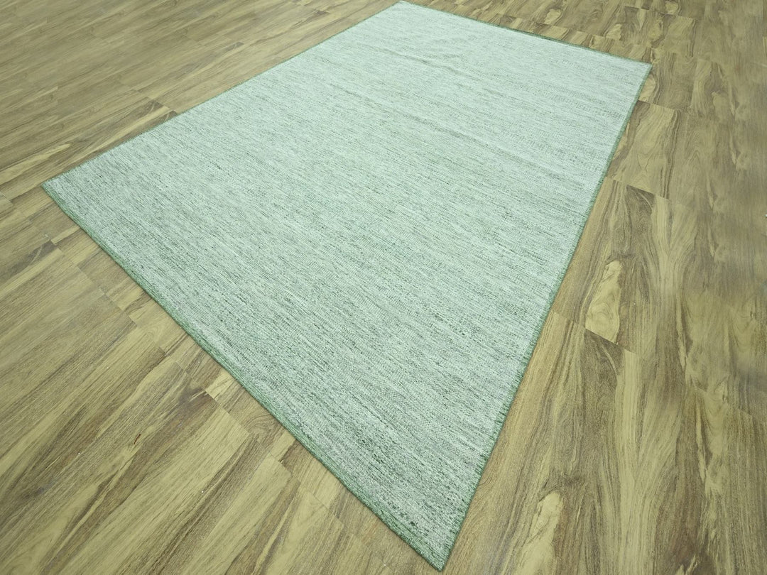 9'11" x 14'0" New Hand Knotted Green Wool Rectangle Oriental Rug - MOA10276943