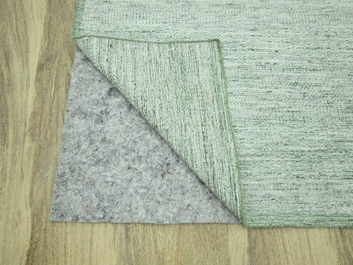 9'11" x 14'0" New Hand Knotted Green Wool Rectangle Oriental Rug - MOA10276943