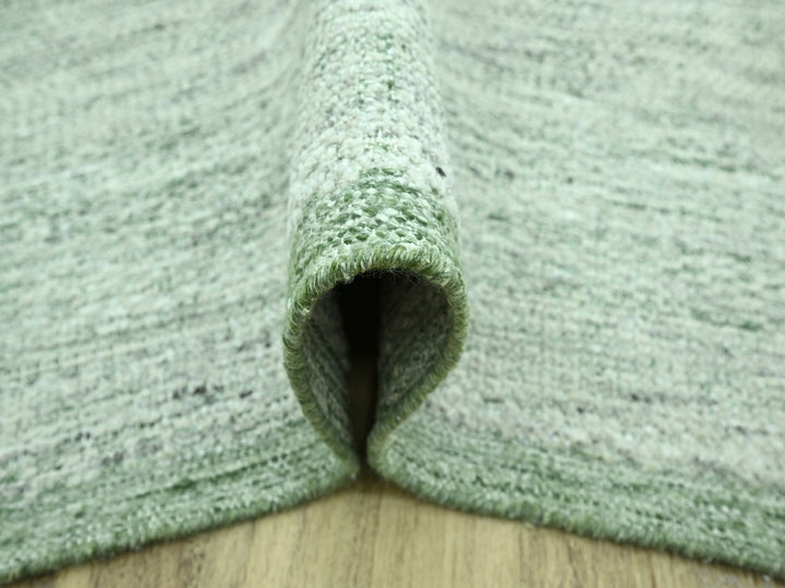 9'11" x 14'0" New Hand Knotted Green Wool Rectangle Oriental Rug - MOA10276943