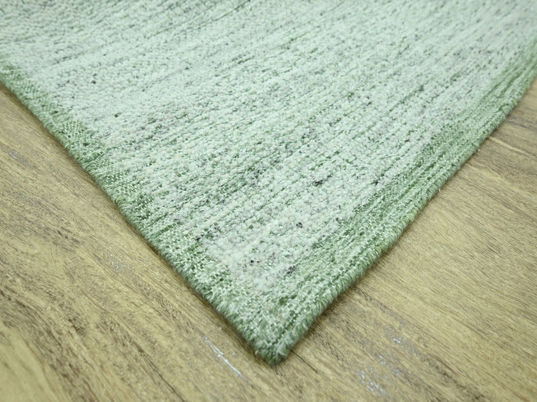 9'11" x 14'0" New Hand Knotted Green Wool Rectangle Oriental Rug - MOA10276943