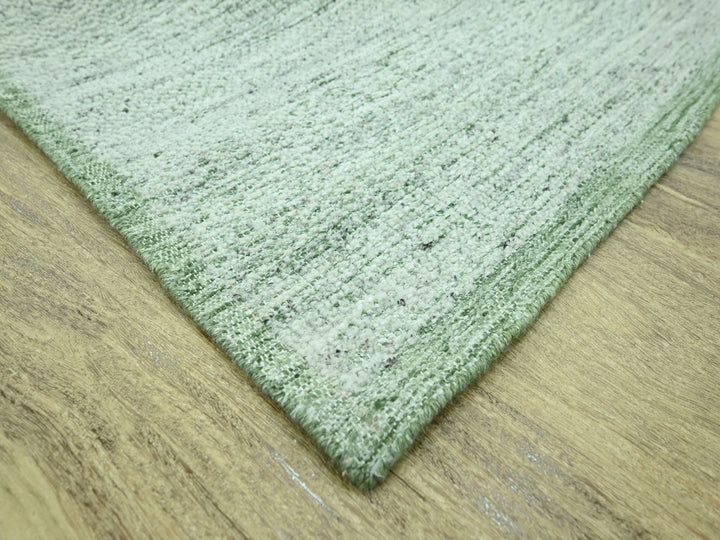 9'11" x 14'0" New Hand Knotted Green Wool Rectangle Oriental Rug - MOA10276943