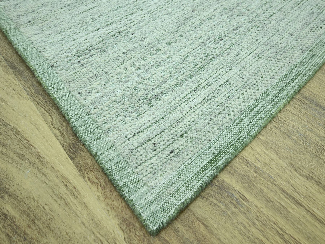 11'10" x 14'10" New Hand Knotted Green Wool Rectangle Oriental Rug - MOA10276944