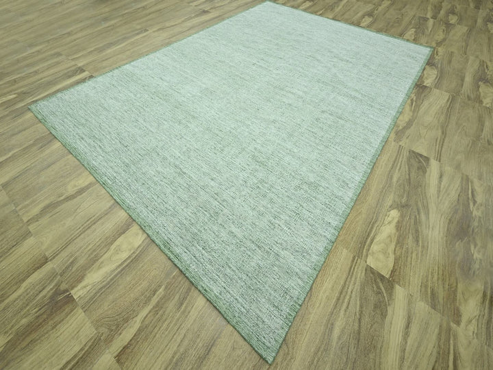 9'10" x 14'0" New Hand Knotted Green Wool Rectangle Oriental Rug - MOA10276945