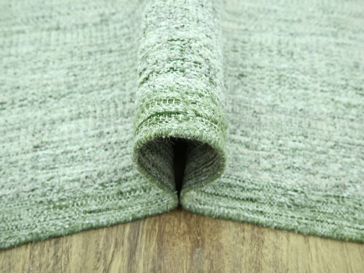 9'10" x 14'0" New Hand Knotted Green Wool Rectangle Oriental Rug - MOA10276945