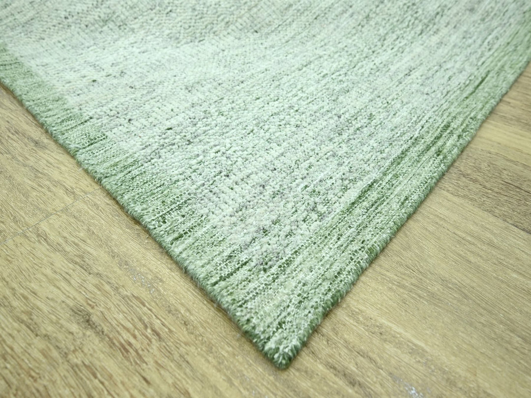 9'10" x 14'0" New Hand Knotted Green Wool Rectangle Oriental Rug - MOA10276945