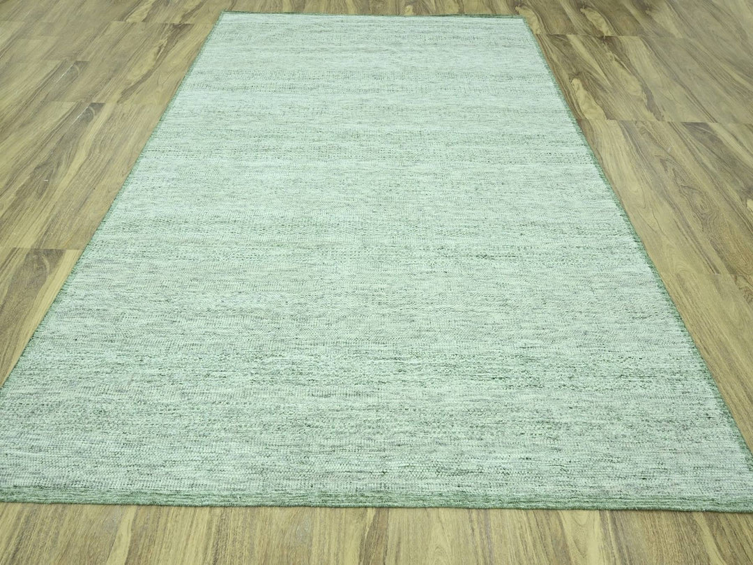 8'10" x 11'10" New Hand Knotted Green Wool Rectangle Oriental Rug - MOA10276946