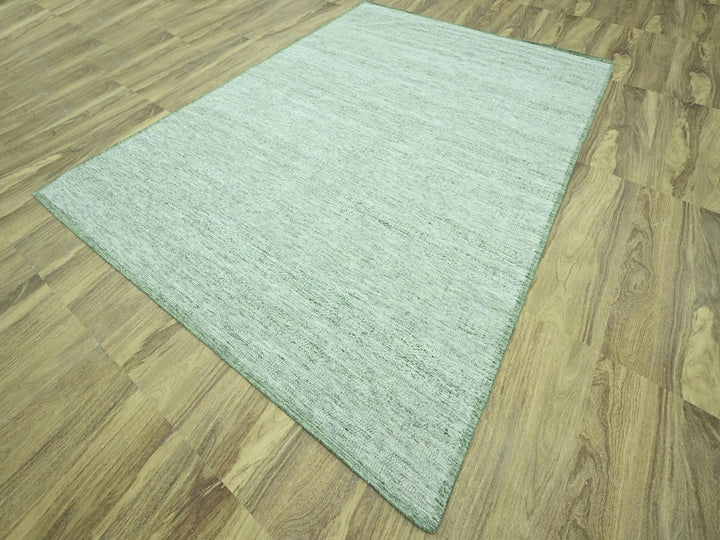 8'10" x 11'10" New Hand Knotted Green Wool Rectangle Oriental Rug - MOA10276946