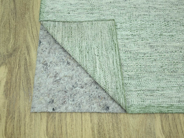 8'10" x 11'10" New Hand Knotted Green Wool Rectangle Oriental Rug - MOA10276946