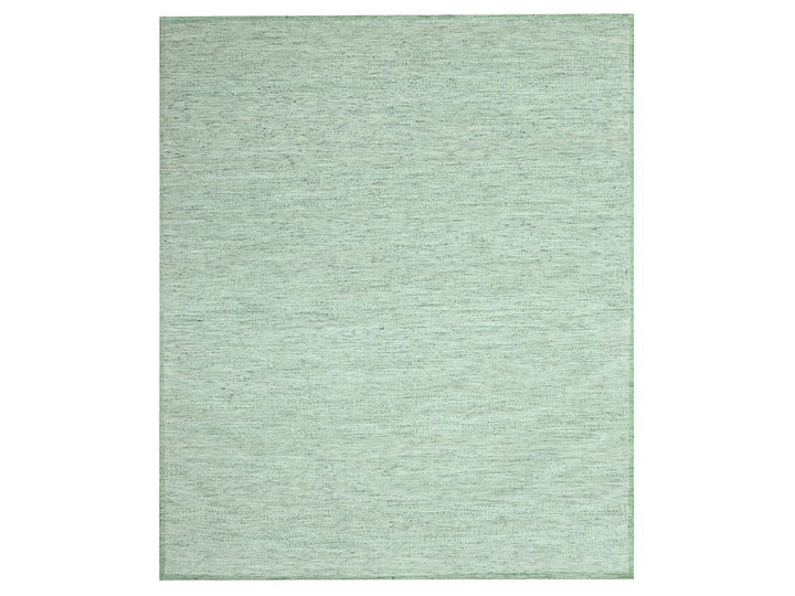 8'0" x 10'0" New Hand Knotted Green Wool Rectangle Oriental Rug - MOA10276947