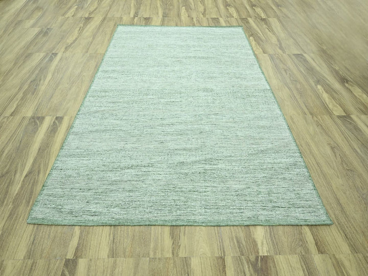 8'0" x 10'0" New Hand Knotted Green Wool Rectangle Oriental Rug - MOA10276947