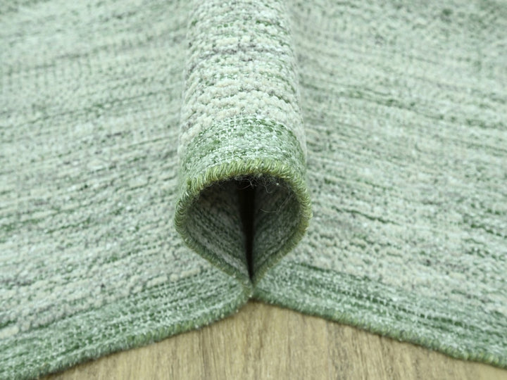 8'0" x 10'0" New Hand Knotted Green Wool Rectangle Oriental Rug - MOA10276947