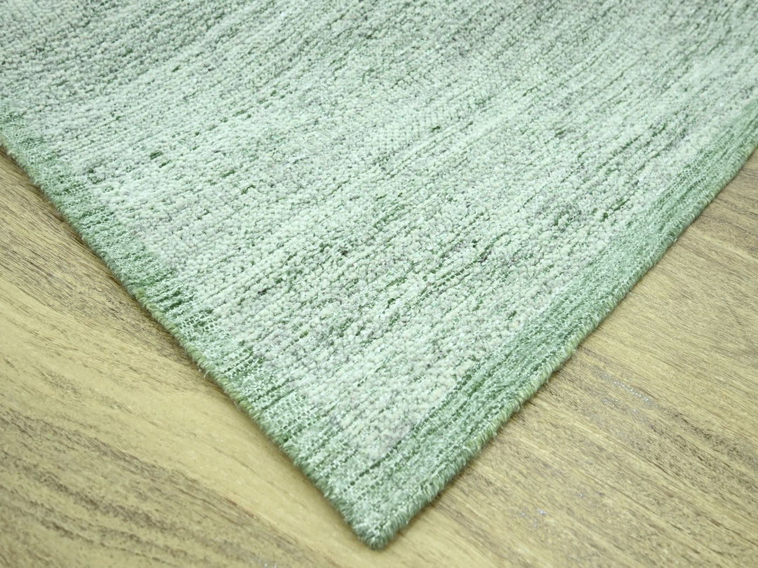 8'0" x 10'0" New Hand Knotted Green Wool Rectangle Oriental Rug - MOA10276947