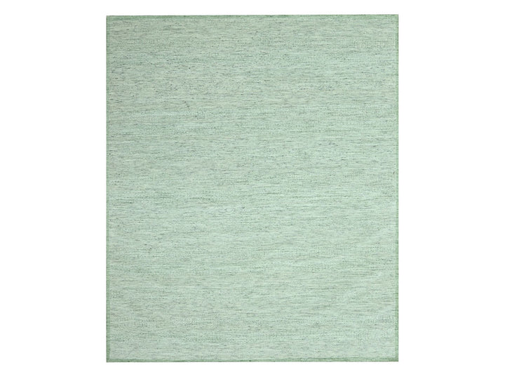 8'0" x 10'0" New Hand Knotted Green Wool Rectangle Oriental Rug - MOA10276948