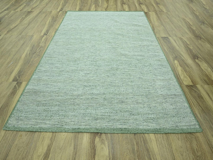 8'0" x 10'0" New Hand Knotted Green Wool Rectangle Oriental Rug - MOA10276948