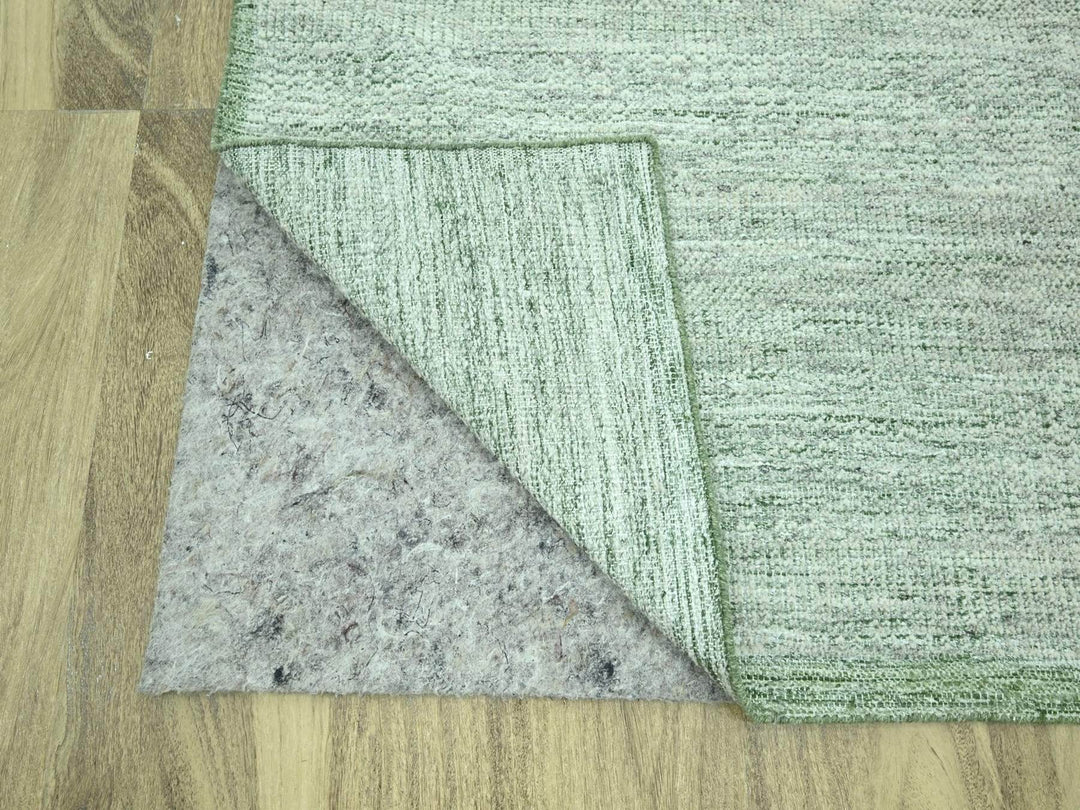 8'0" x 10'0" New Hand Knotted Green Wool Rectangle Oriental Rug - MOA10276948