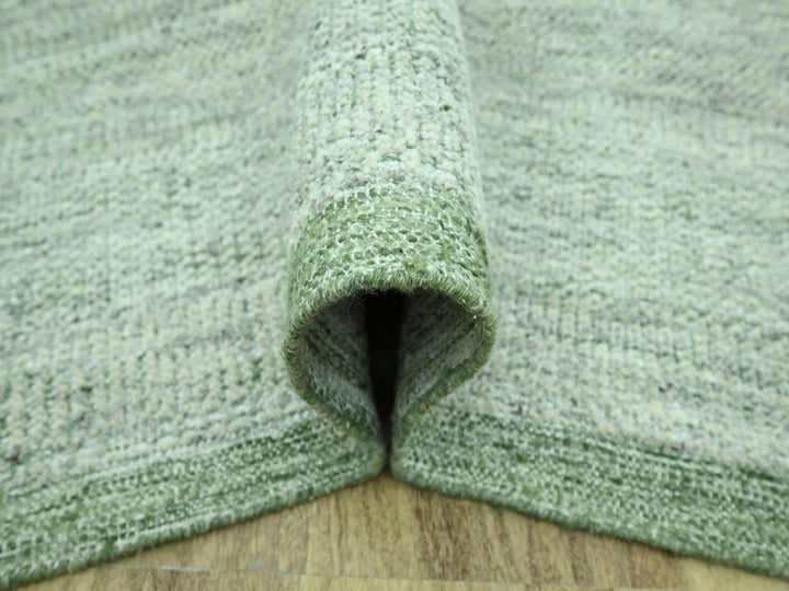 8'0" x 10'0" New Hand Knotted Green Wool Rectangle Oriental Rug - MOA10276948