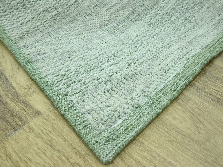 8'0" x 10'0" New Hand Knotted Green Wool Rectangle Oriental Rug - MOA10276948