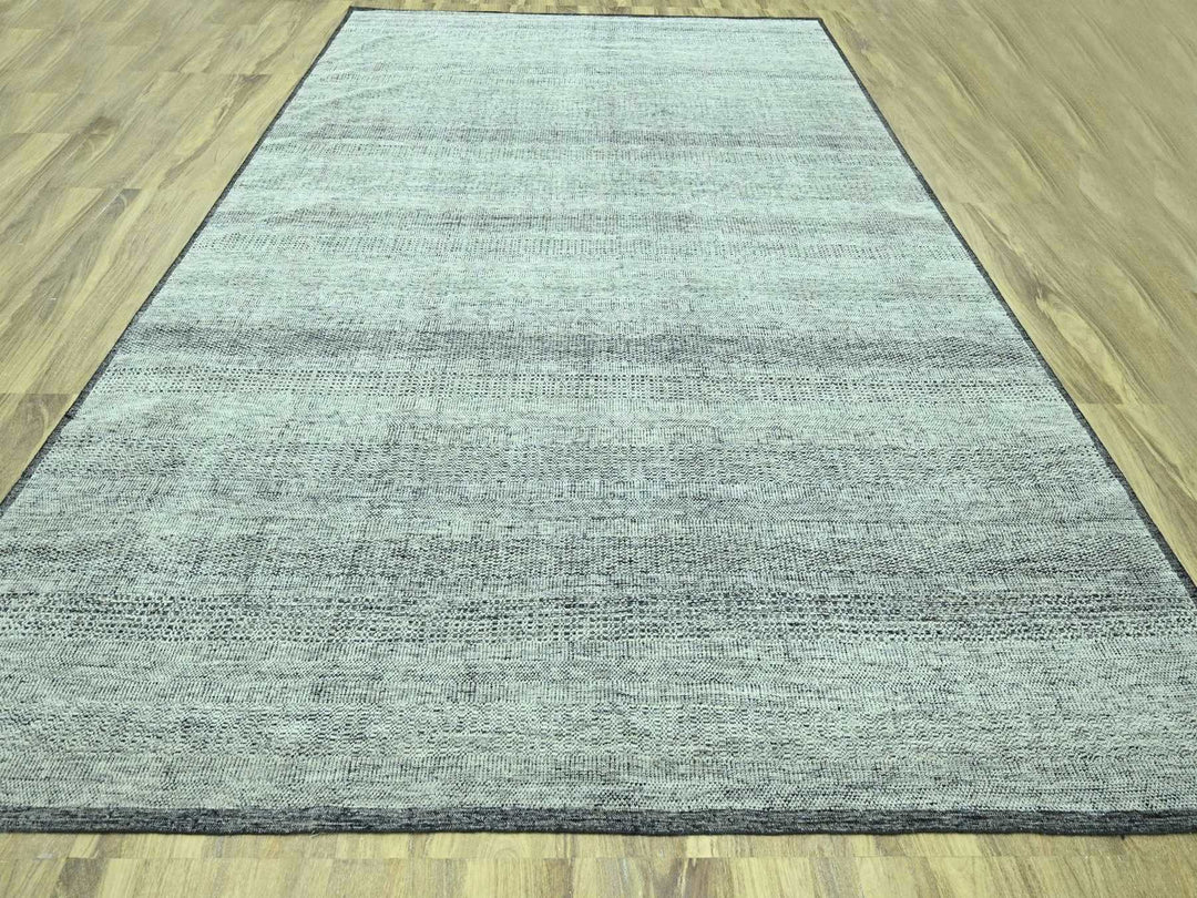 12'1" x 15'1" New Hand Knotted Black Wool Rectangle Oriental Rug - MOA10276949