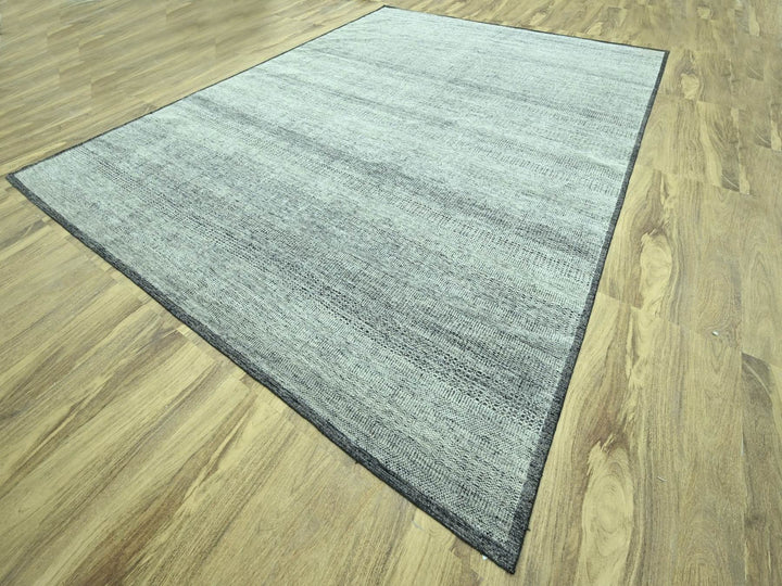 12'1" x 15'1" New Hand Knotted Black Wool Rectangle Oriental Rug - MOA10276949