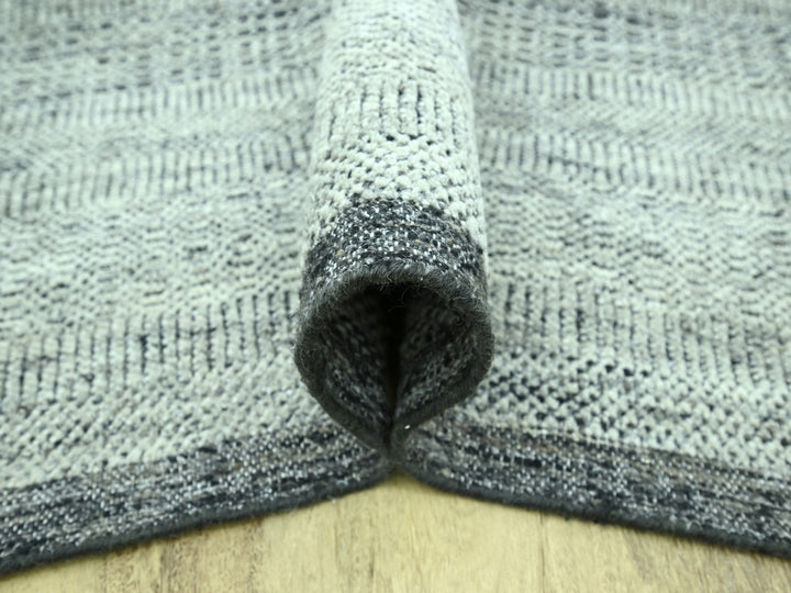 12'1" x 15'1" New Hand Knotted Black Wool Rectangle Oriental Rug - MOA10276949