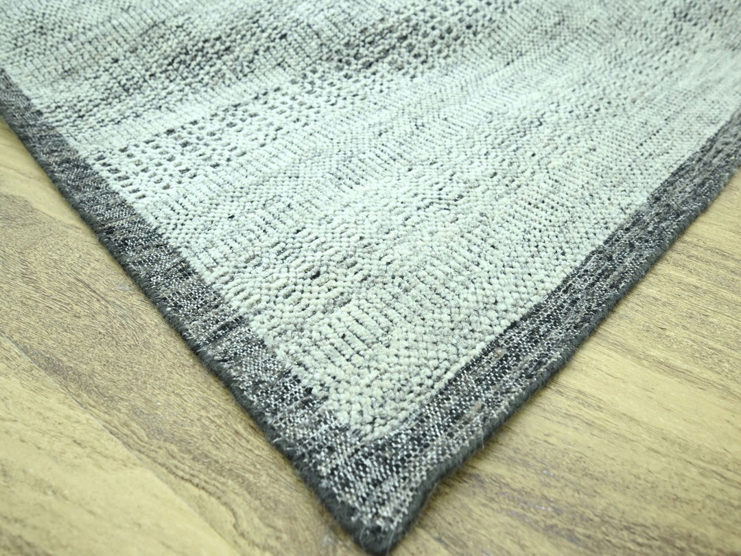 12'1" x 15'1" New Hand Knotted Black Wool Rectangle Oriental Rug - MOA10276949