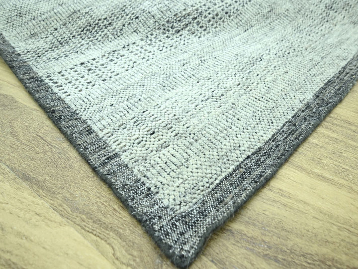 12'1" x 15'1" New Hand Knotted Black Wool Rectangle Oriental Rug - MOA10276949