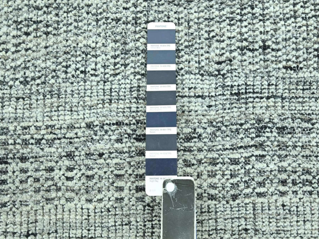 12'1" x 15'1" New Hand Knotted Black Wool Rectangle Oriental Rug - MOA10276949