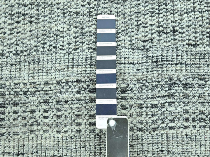 12'1" x 15'1" New Hand Knotted Black Wool Rectangle Oriental Rug - MOA10276949