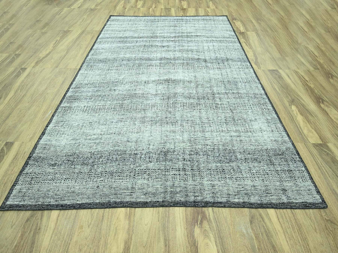 9'1" x 12'0" New Hand Knotted Black Wool Rectangle Oriental Rug - MOA10276950