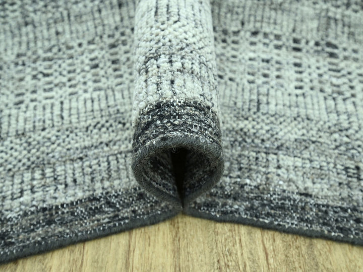 9'1" x 12'0" New Hand Knotted Black Wool Rectangle Oriental Rug - MOA10276950