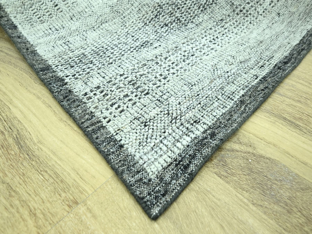 9'1" x 12'0" New Hand Knotted Black Wool Rectangle Oriental Rug - MOA10276950