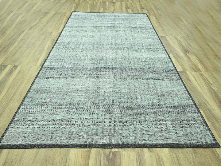 9'0" x 12'1" New Hand Knotted Black Wool Rectangle Oriental Rug - MOA10276951