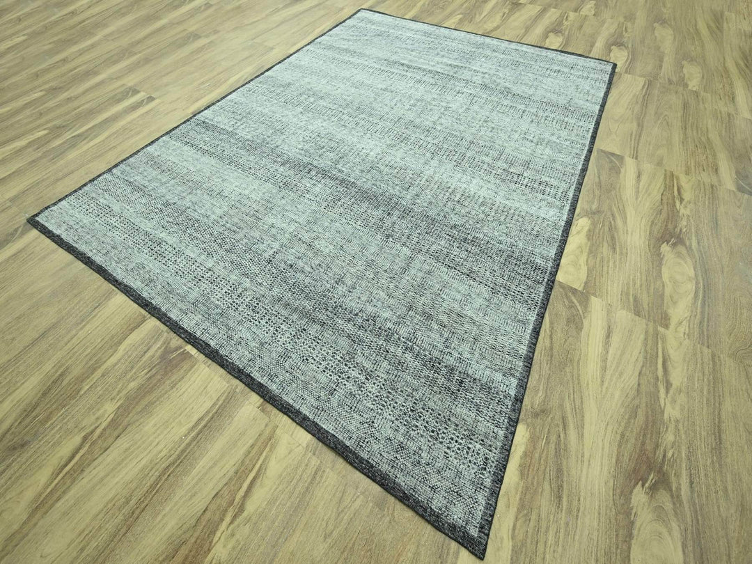 9'0" x 12'1" New Hand Knotted Black Wool Rectangle Oriental Rug - MOA10276951