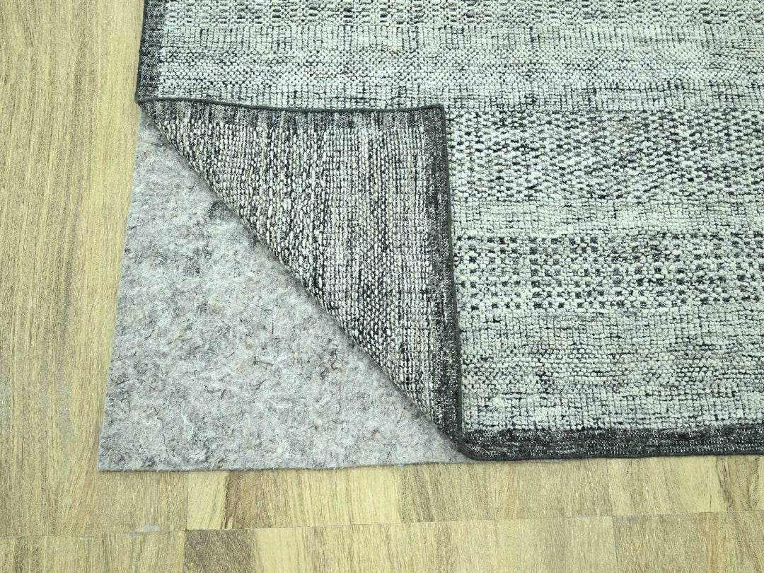 9'0" x 12'1" New Hand Knotted Black Wool Rectangle Oriental Rug - MOA10276951