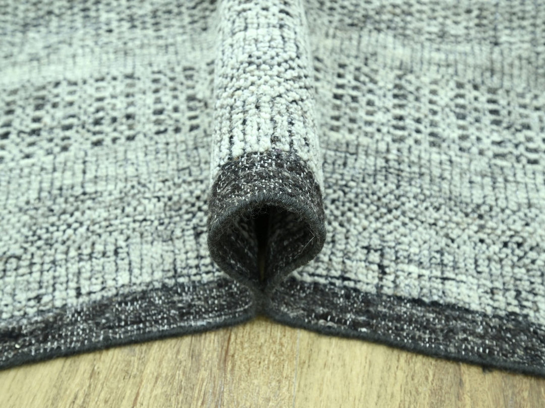 9'0" x 12'1" New Hand Knotted Black Wool Rectangle Oriental Rug - MOA10276951