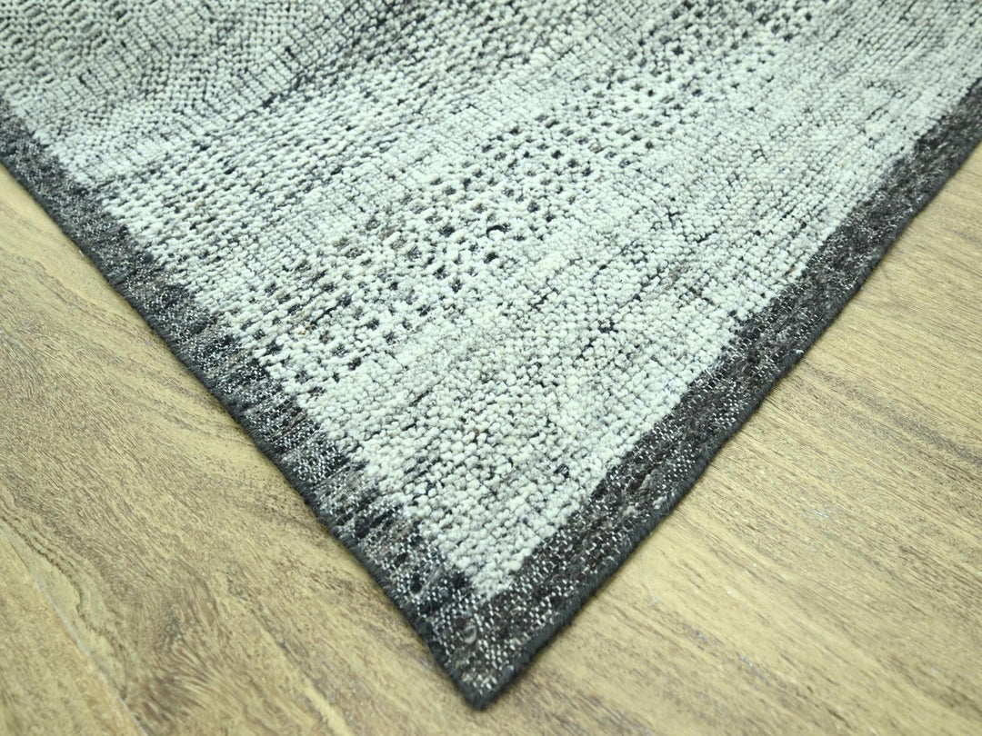 9'0" x 12'1" New Hand Knotted Black Wool Rectangle Oriental Rug - MOA10276951