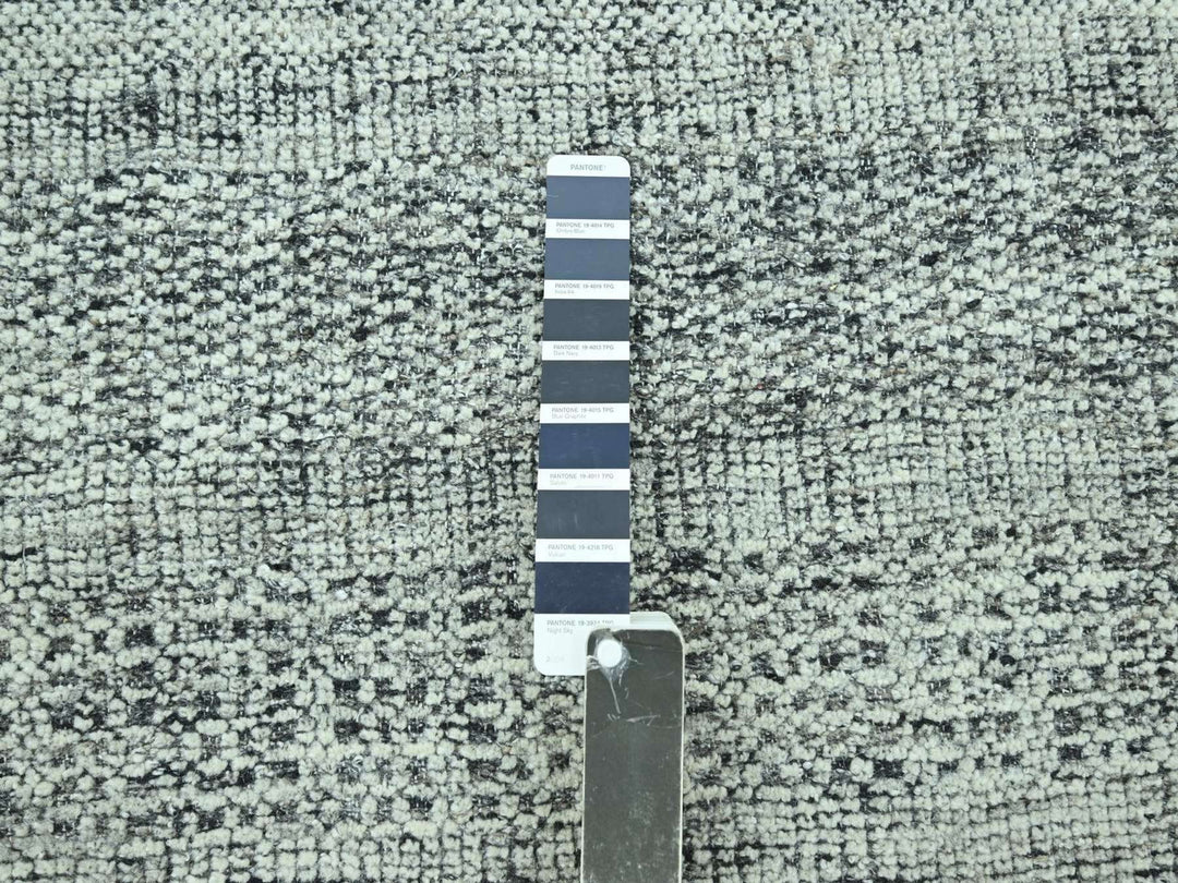 9'0" x 12'1" New Hand Knotted Black Wool Rectangle Oriental Rug - MOA10276951