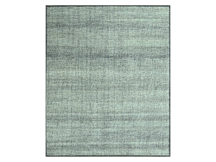 8'2" x 10'0" New Hand Knotted Black Wool Rectangle Oriental Rug - MOA10276952