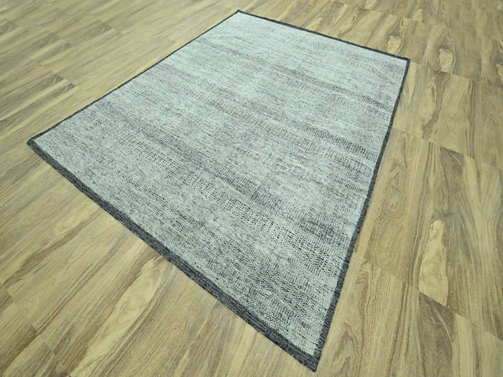 8'2" x 10'0" New Hand Knotted Black Wool Rectangle Oriental Rug - MOA10276952