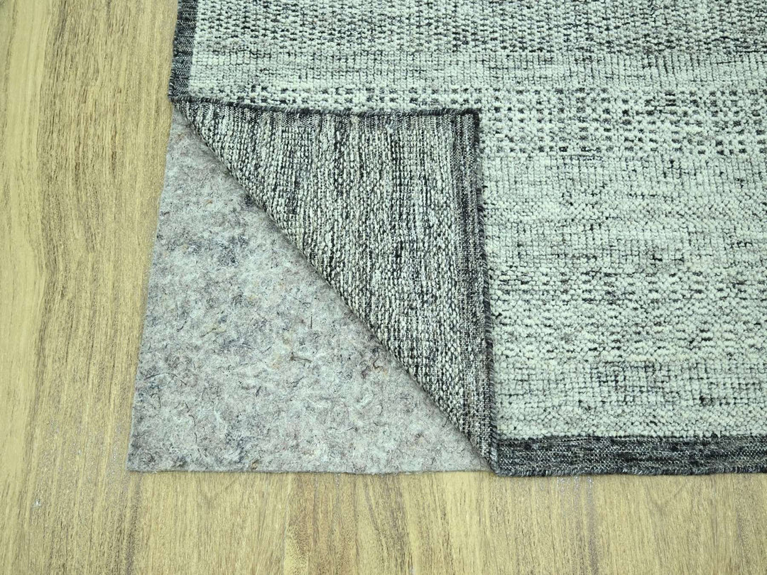 8'2" x 10'0" New Hand Knotted Black Wool Rectangle Oriental Rug - MOA10276952