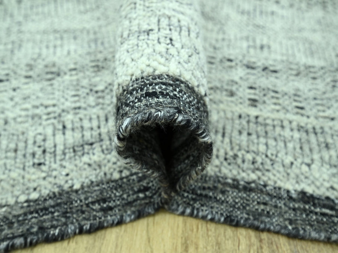 8'2" x 10'0" New Hand Knotted Black Wool Rectangle Oriental Rug - MOA10276952