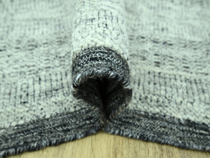 8'2" x 10'0" New Hand Knotted Black Wool Rectangle Oriental Rug - MOA10276952