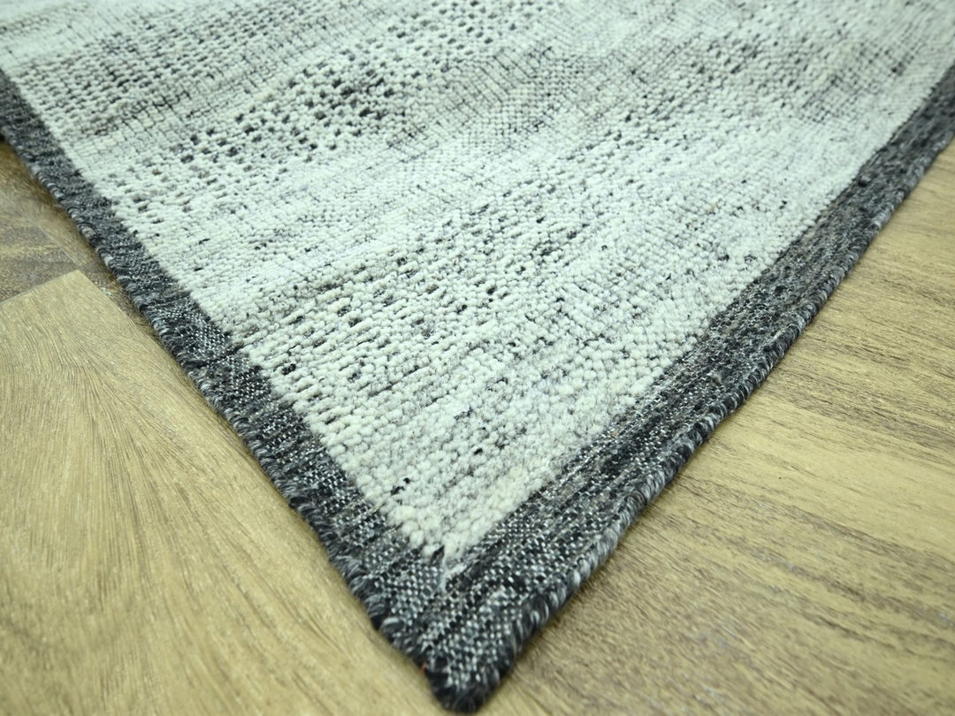 8'2" x 10'0" New Hand Knotted Black Wool Rectangle Oriental Rug - MOA10276952