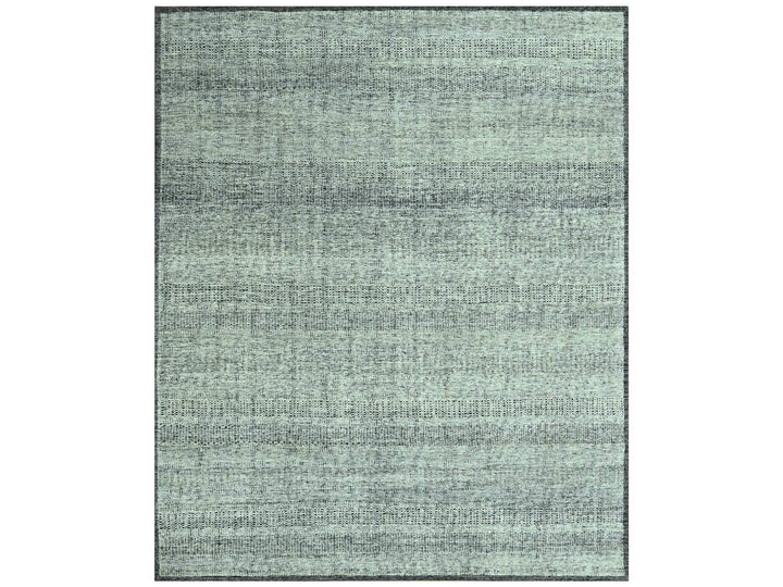 8'3" x 10'2" New Hand Knotted Black Wool Rectangle Oriental Rug - MOA10276953